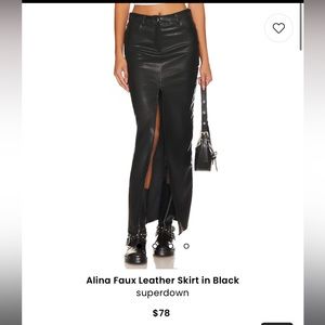 NWT Superdown Alina faux leather skirt in black